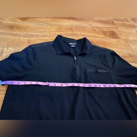 Michael Kors Mens Black 1/4 Zip Nylon Detail Short Sleeve Size XL - Picture 6 of 11